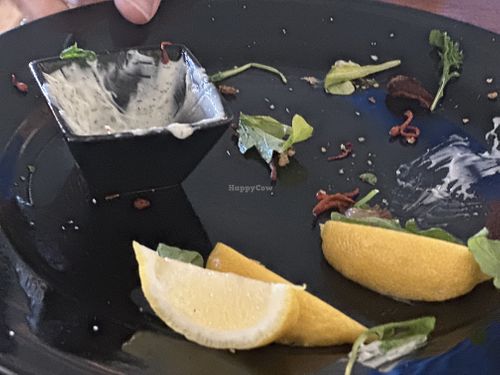 This is how good mushroom sampler plate was   at Julia's Vegetarian Restaurant in Pacific Grove