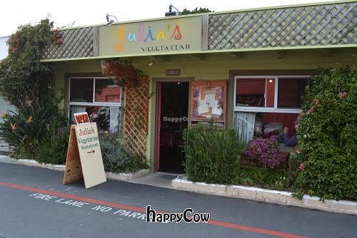 front entrance at Julia's Vegetarian Restaurant in Pacific Grove
