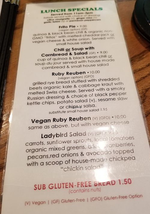 Lunch specials at Bouldin Creek Cafe in Austin