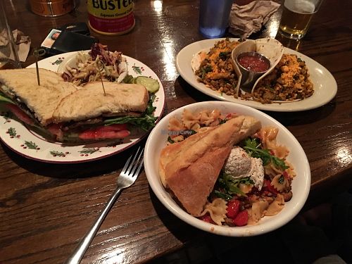 Vegan BLT, pasta margarita, and 2 Neal breakfast tacos  at Bouldin Creek Cafe in Austin