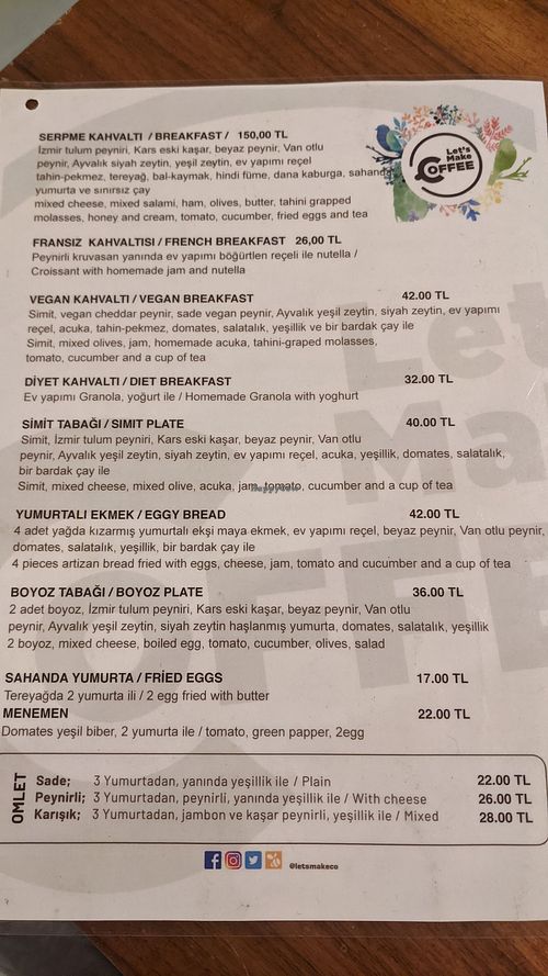 Vegan options at Let's Make Coffee in Istanbul