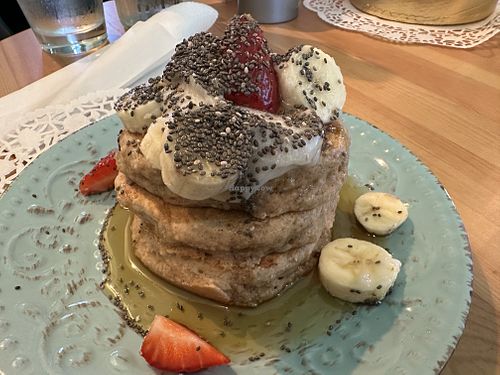 Banana oat pancakes    at Nudie Foodie in Athens