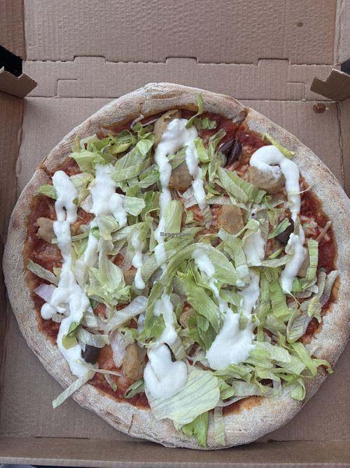 personalized pizza with soy chunks  at Kotipizza in Vantaa