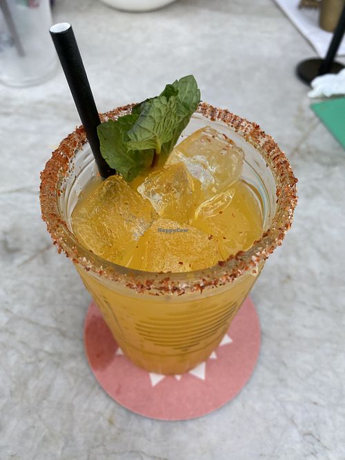 Passion fruit margarita  at Tocaya Modern Mexican in Long Beach
