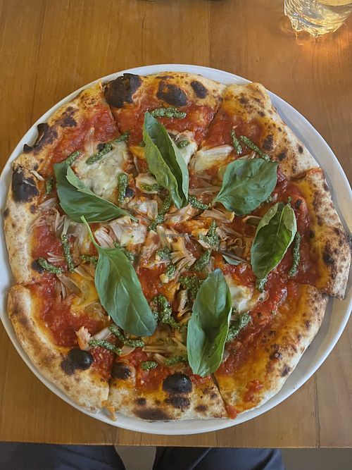 Sacred Pi with added jackfruit  at Pizza Cult in Ubud