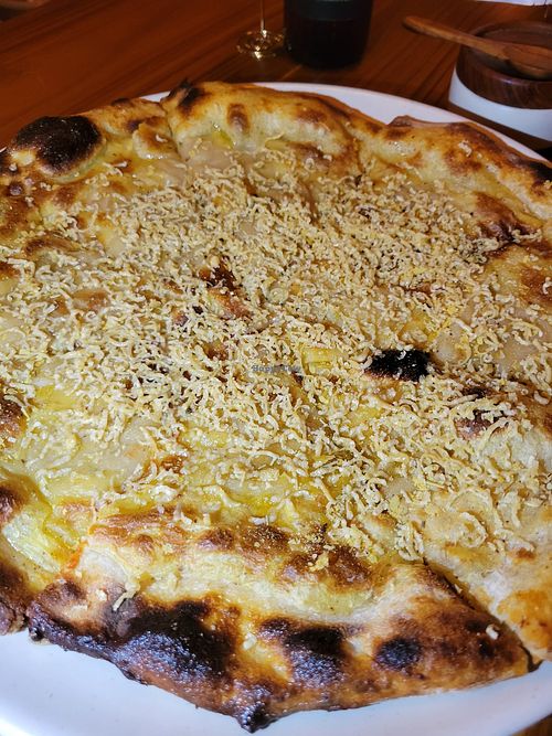 Four cheese pizza minus the soy cheese at Pizza Cult in Ubud