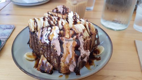 Snickers French toast at Tigs Bagel & Coffee House in Sheffield