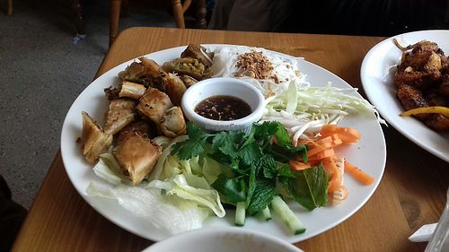 Spring rolls at Pumpernickel Coffee Shop in Dumfries