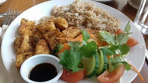 Tofu with lemongrass & mild chilli  at Pumpernickel Coffee Shop in Dumfries
