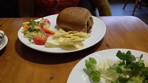 vegan Thai veg burger at Pumpernickel Coffee Shop in Dumfries