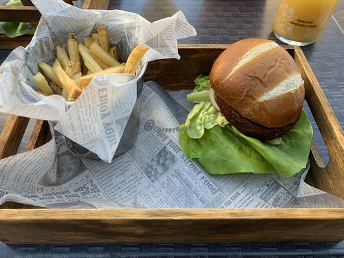 Vegan garden burger  at The Kings Arms in Melrose