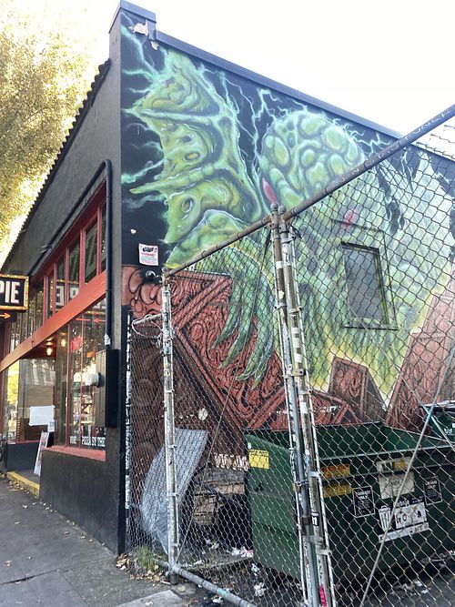 Walking Up, Alley View w/Cool Mural  at Sizzle Pie - E Burnside in Portland