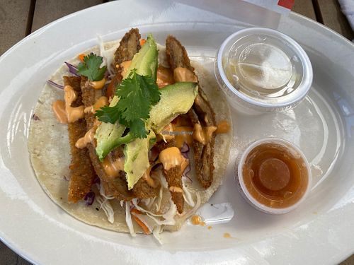 Vegan fish taco at Mr. Natural - East Cesar in Austin