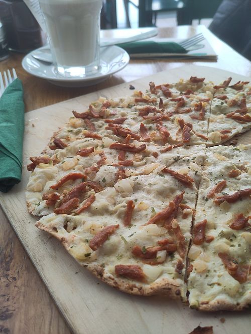 Other vegan flatbread at Waldcafe in Bad Groenenbach