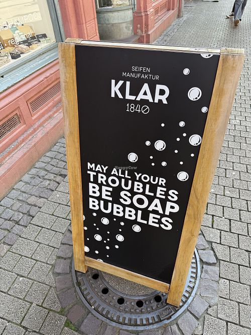sign  at Klar Seifen in Heidelberg