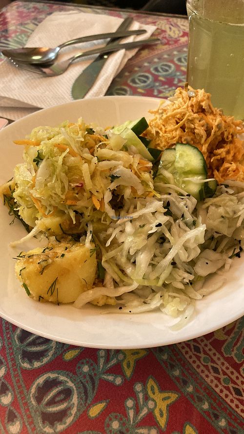 A choice of salads  at Zloty Osiol in Katowice