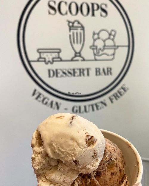 Maple pecan ice cream and Carmel cold brew at Scoops Dessert Bar in Chicago