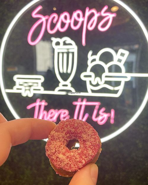 Strawberry mini donut  at Scoops Dessert Bar in Chicago