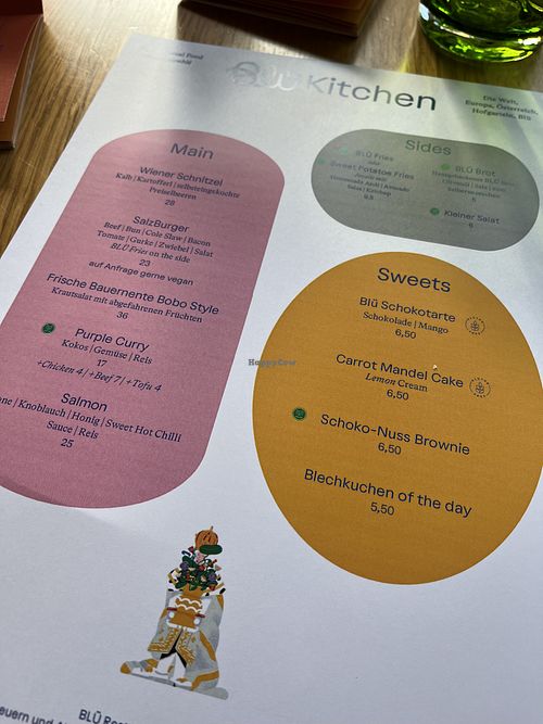 lunch menu  at Hotel Blü in Bad Hofgastein