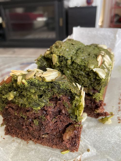 Matcha pound cake (matcha chocolate banana walnut) - excellent!   at Root Vegan - 本原純素 in Hong Kong Island