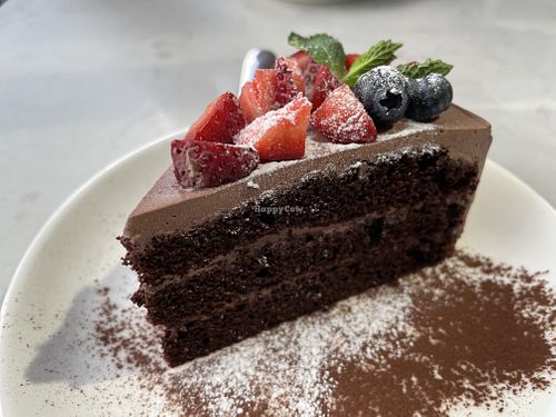 Slice of their daily chocolate cake  at Root Vegan - 本原純素 in Hong Kong Island
