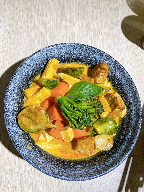 Red curry tempeh with konjac noodles   at Root Vegan - 本原純素 in Hong Kong Island