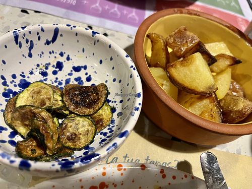 Fried zucchini and roasted potatoes   at Cime Di Tapas in Monopoli