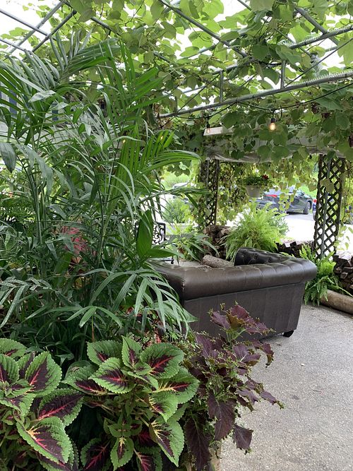 Covered seating  at Hayfields in North Salem