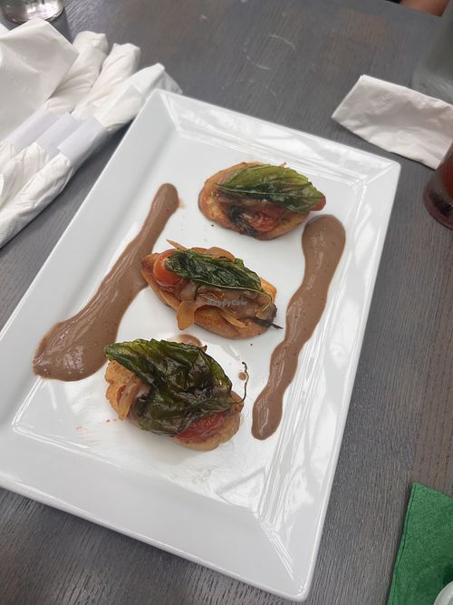 Vegan bruschetta   at Logan 11 in Chicago