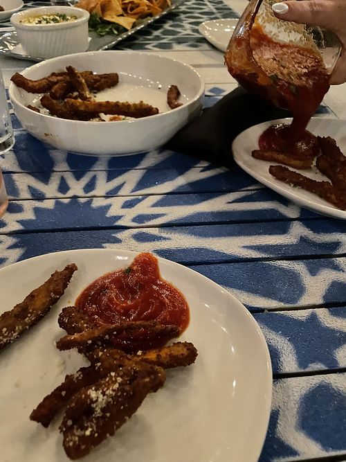 Eggplant fries (obviously a big hit) at The Oasis Santa Rosa Beach in Santa Rosa Beach