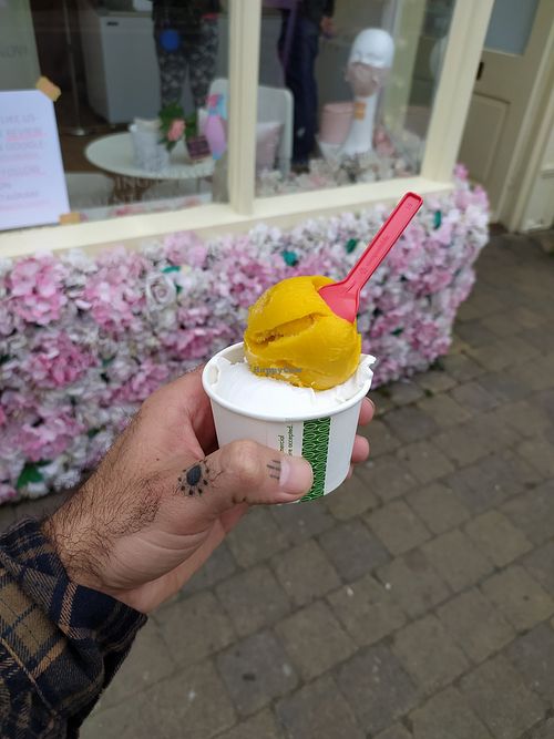 Mango and Coconut and Lime Gelato at Fairy Gelato & Cakes Lora Nova in Bourton-on-the-water
