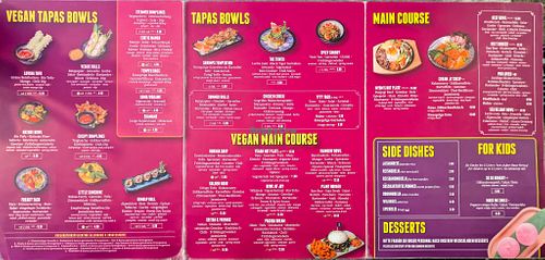 Menu page at Nyom at Nyom in Berlin