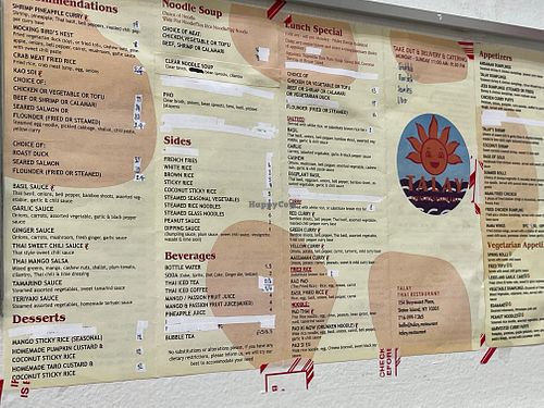 Menu at Talay in Staten Island