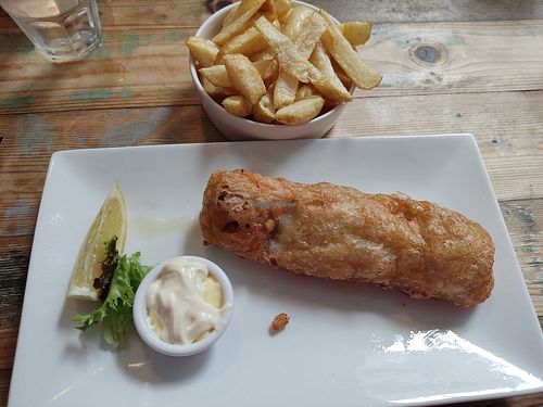 Vegan fish and chips at Hobson's Fish & Chips in West London