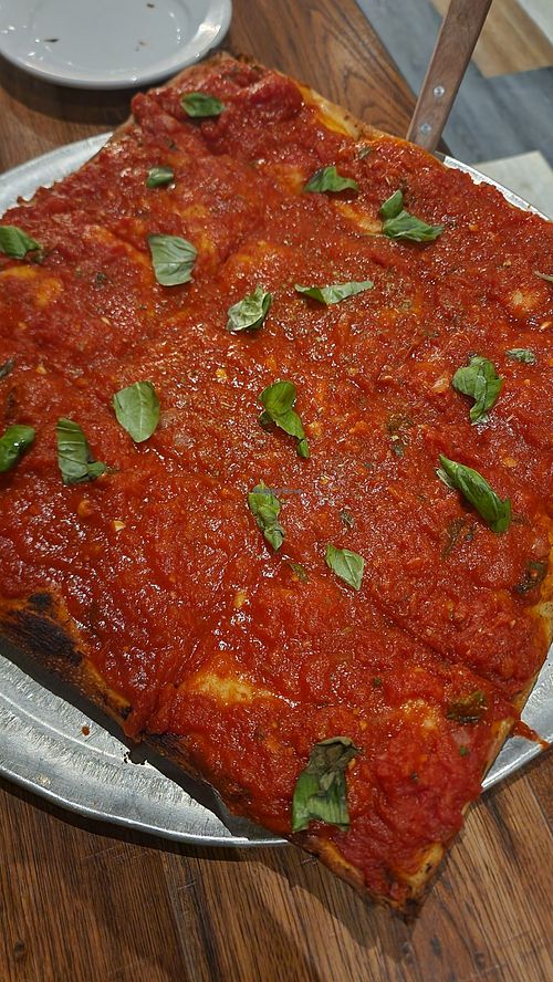 Cheeseless pizza at Basilico's Pizzeria in Dickson City