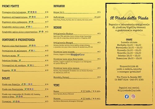 Menù at Il Pirata della Piada in Rosate