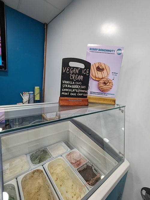Ice cream, including vegan options at Planet Doughnut in Chester