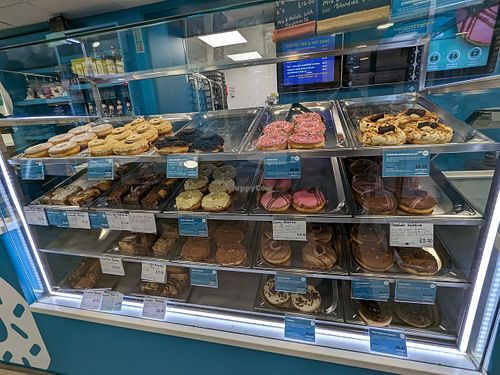 Vegan ones on the top row at Planet Doughnut in Chester