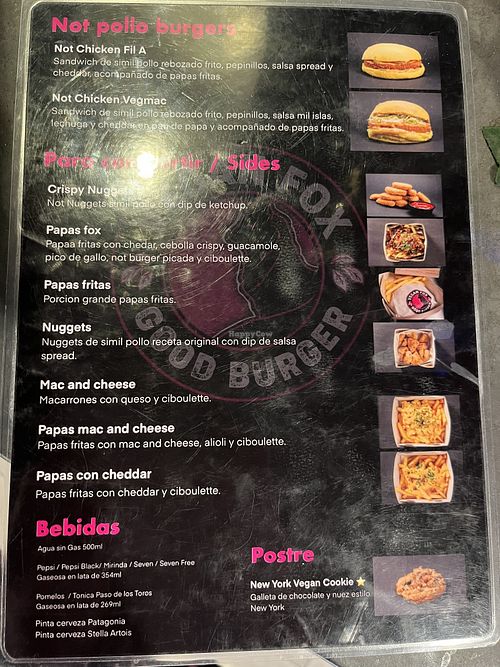 Sides menu  at VEGAN FOX in Buenos Aires