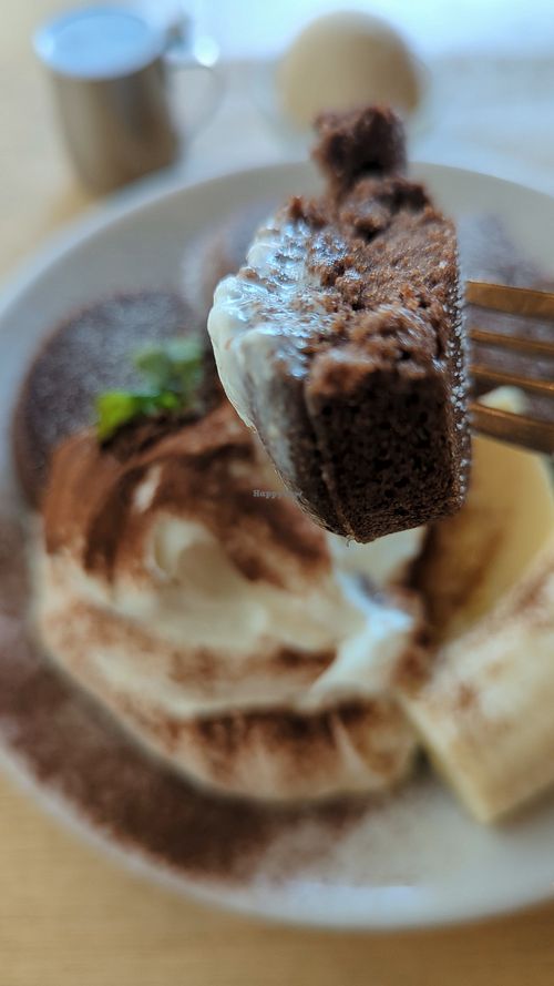 米粉とチョコバナナのパンケーキ at Fumikaden in Matsuyama
