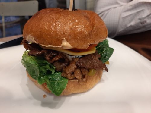 unlimeat bulgogi burger! at Loving Hut - Yeoksam Branch 러빙헛 서울 역삼점 in Seoul