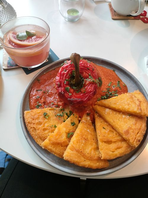Stuffed pepper with polenta at BUNT Bistro in Cluj-napoca