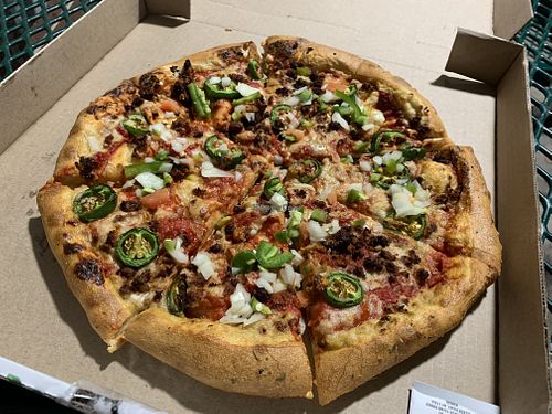 Mexican Connected Pizza  at Meek's Vegan Pizza in Houston