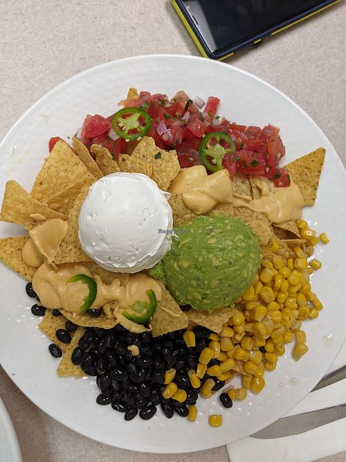 Loaded nachos at Vegan Eats and Treats Cafe in Glen Rock