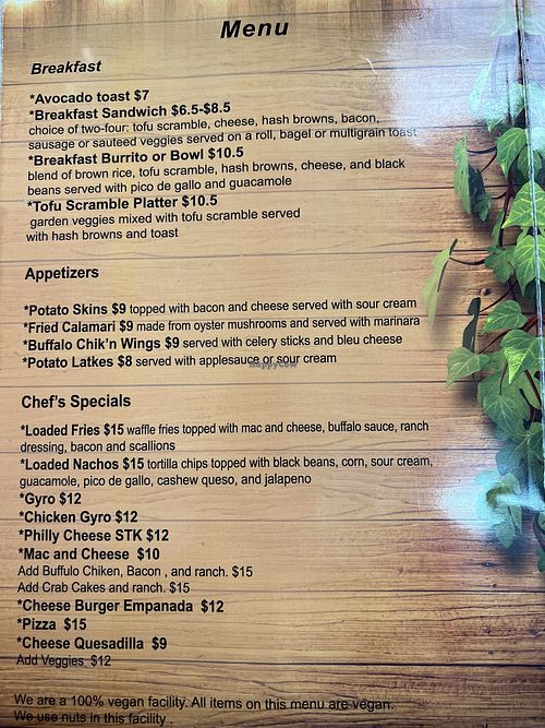   at Vegan Eats and Treats Cafe in Glen Rock