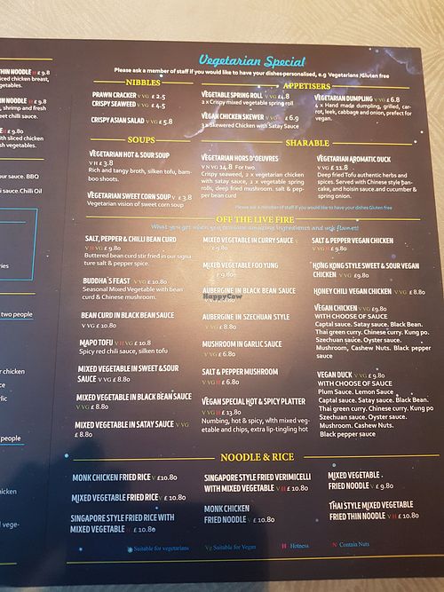 Vegan options at Master Restaurant in Newcastle Upon Tyne