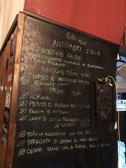 All vegan menu at Alibi in Palermo