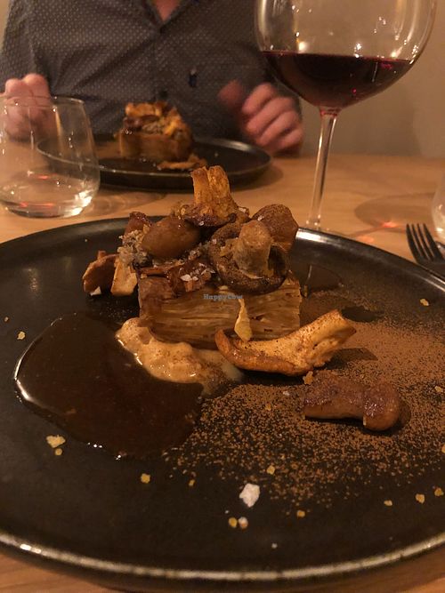 Amazing celeriac with miso, hazelnut and mushrooms at Faran in Den Bosch