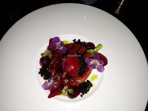 Watermelon, beets and olives at At Sea in Kralendijk