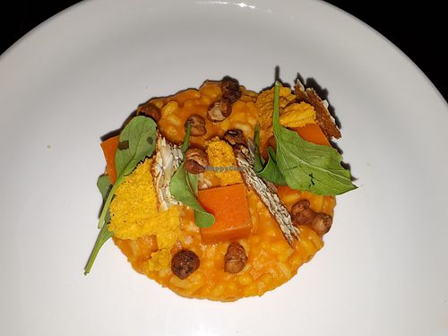 Risotto with carrots and puffed chickpeas at At Sea in Kralendijk